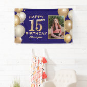 Banderoles 15e anniversaire de la fête Marine Bleu et Ballons (En situation)