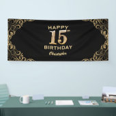 Banderoles 15e anniversaire de la Parties scintillant Noir et (Salon professionnel)