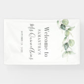 Banderoles 15e anniversaire Eucalyptus Verdure Quinceanera (Horizontal)