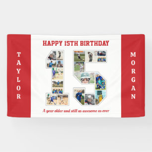 Banderoles 15e anniversaire Numéro 15 Collage photo