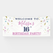 Banderoles 16e anniversaire de fête Bienvenue (Horizontal)