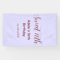 16e anniversaire doux nom pastel mauve rétro