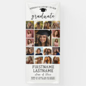 Banderoles 17 Photo Collage Graduation Moderne Minimal Blanc (Vertical)
