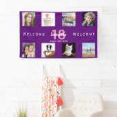 Banderoles 18e anniversaire fête photo collage fille violet (En situation)