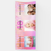 Banderoles 18e anniversaire fête rose parties scintillant pho (Vertical)