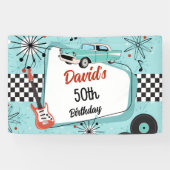 Banderoles 1950's Retro Red & Blue Birthday Party  (Horizontal)