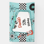 Banderoles 1950's Retro Red & Blue Birthday Party  (Verticale)