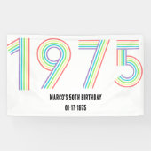 Banderoles 1975 Retro Vintage Rainbow Numeral 50th Birthday (Horizontal)