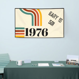 Banderoles 1976 Poster vintage rétro 50e anniversaire Noir