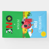 Banderoles 1er anniversaire Animaux de ferme Barnyard Fun Kid (Horizontal)