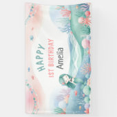 Banderoles 1er anniversaire de sous-marin Fête de sirène (Vertical)