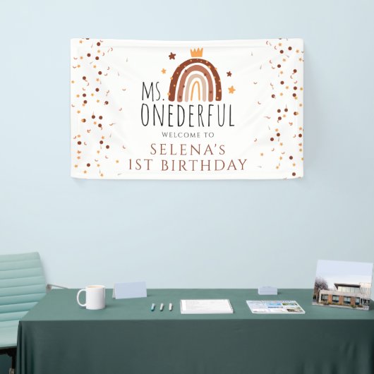 Banderoles 1er anniversaire Ms Onederful Terracotta Rainbow (Salon professionnel)