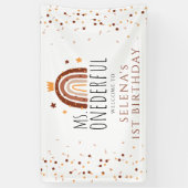 Banderoles 1er anniversaire Ms Onederful Terracotta Rainbow (Vertical)