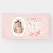 Banderoles 1er anniversaire ONE derful rose girly moderne élé (Horizontal)