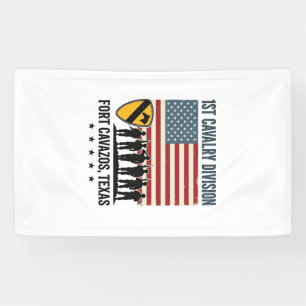 Banderoles 1ère Division de Cavalerie Fort Hood Vintage Sh Mi