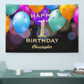 Banderoles 1ère fête d'anniversaire Ballons noirs et or (Salon professionnel)