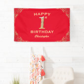 Banderoles 1ère fête d'anniversaire Cadre Parties scintillant (En situation)