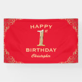 Banderoles 1ère fête d'anniversaire Cadre Parties scintillant (Horizontal)
