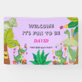Banderoles 1st Birthday Dinosaur Minimal baby boy (Horizontal)