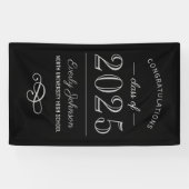 Banderoles 2023 Elégant Black and Grey Custom Graduation (Horizontal)
