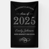 Banderoles 2023 Elégant Black and Grey Custom Graduation (Vertical)