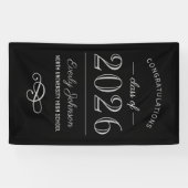 Banderoles 2023 Elégant Black and Grey Custom Graduation (Horizontal)