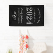 Banderoles 2023 Elégant Black and White Custom Graduation (En situation)