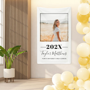 Banderoles 2023 Minimalist Black Custom Photo Graduation