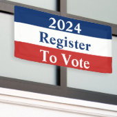 Banderoles 2024 Année Rouge Blanc et Bleu Inscrivez-vous pour (Bâtiment extérieur)