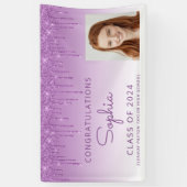 Banderoles 2024 Photo Purple Parties scintillant Drip Graduat (Vertical)