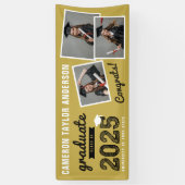 Banderoles 2025 Bold Croquis 3 Photo Collage Graduation Party (Vertical)