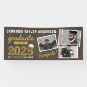 Banderoles 2025 Bold Croquis 3 Photo Collage Graduation Party (Horizontal)