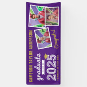 Banderoles 2025 Bold Croquis 3 Photo Collage Graduation Party (Vertical)