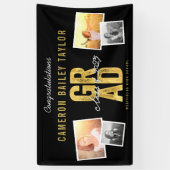 Banderoles 2025 Bold Gold Foil GRAD 4 Photo Graduation Party (Vertical)