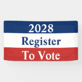 Banderoles 2028 Année Rouge Blanc et Bleu Inscrivez-vous pour (Horizontal)