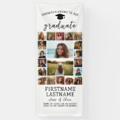 Banderoles 20 Photo Collage Graduation Moderne Minimal Blanc (Vertical)
