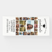 Banderoles 20 Photo Collage Graduation Moderne Minimal Blanc (Horizontal)