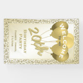 Banderoles 20e anniversaire Gold Random Numéro Motif 20 (Horizontal)