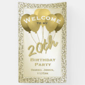 Banderoles 20e anniversaire Gold Random Numéro Motif 20 (Vertical)