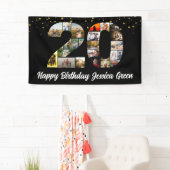 Banderoles 20e anniversaire heureux Photo Collage anniversair (En situation)