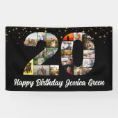 Banderoles 20e anniversaire heureux Photo Collage anniversair (Horizontal)