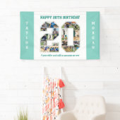 Banderoles 20e Anniversaire Numéro 20 Collage photo (En situation)