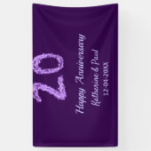 Banderoles 20e heureux anniversaire ajouter nom du couple dat (Vertical)