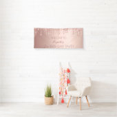 Banderoles 21e anniversaire blush rose or parties scintillant (En situation)