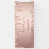 Banderoles 21e anniversaire blush rose or parties scintillant (Vertical)