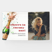 Banderoles 21e anniversaire Champagne Photo (Horizontal)