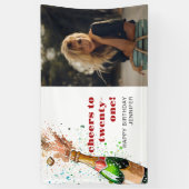 Banderoles 21e anniversaire Champagne Photo (Vertical)