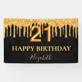 Banderoles 21e anniversaire gouttes de parties scintillant en (Horizontal)