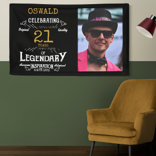 Banderoles 21e anniversaire Modèle photo légendaire