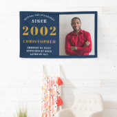 Banderoles 21e Anniversaire Né 2002 Ajouter Nom Blue Gold Pho (En situation)